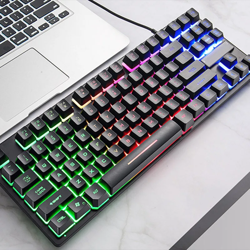 

87 Key Gaming Keyboard Mechnical Backlight Waterproof Ergonomic Durable Keypad NK-Shopping