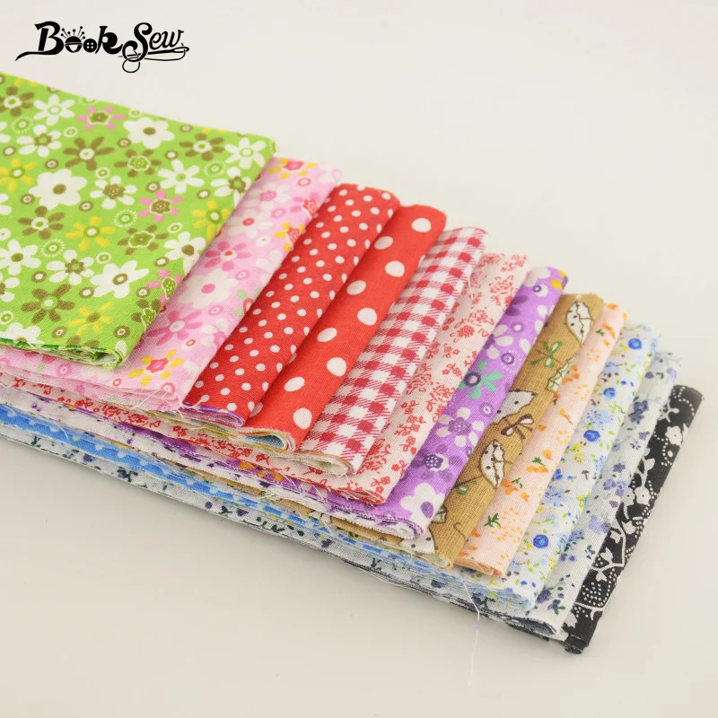 

2017 New Colorful Design 7 PCS/ Lot 9CMx50CM Plain Fabric Cotton TIssue Material DIY Crafts Textile Patchwork Quilting