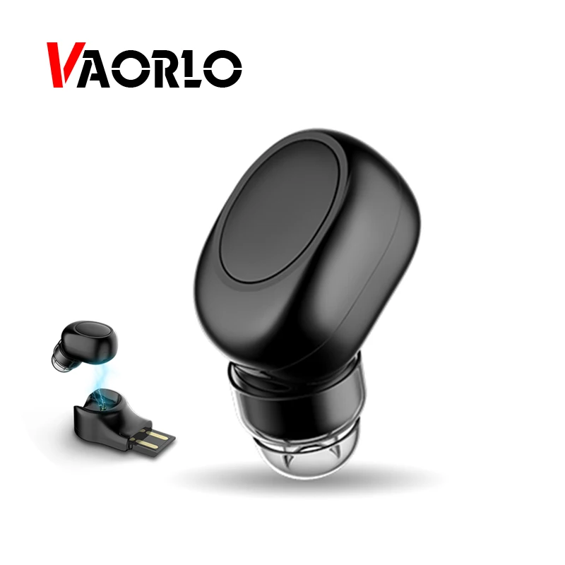 VAORLO Bluetooth наушники небольшой Беспроводной наушники Bluetooth наушники с микрофоном ушной крючок невидимые наушники USB подставка с зарядкой B1