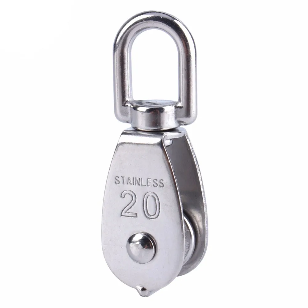 

Steel Wire Pulley Stainless Steel M20 Heavy Duty Steel Single Wheel Swivel Lifting Rope Pulley Block For Wire Rope Retail/ Hot