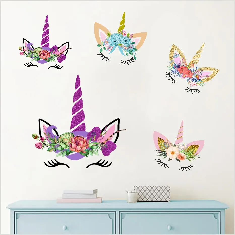 Magic Cartoon  Unicorn Color Wall  Stickers  Decorations DIY 