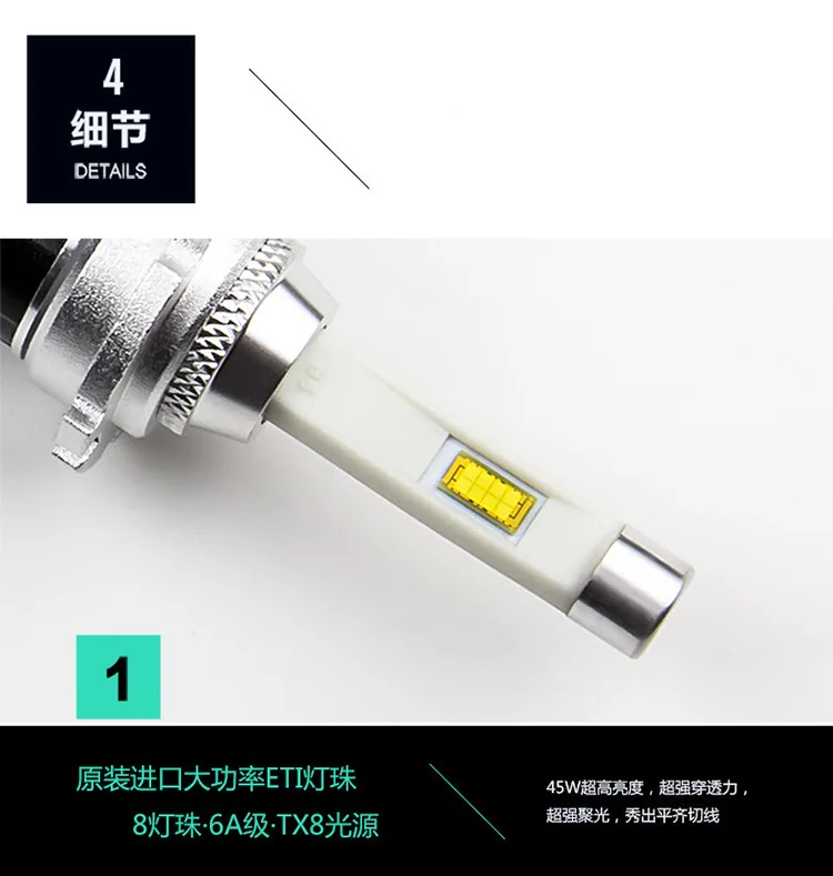 R4 Автомобильный светодиодный головной светильник s ультра-яркий Дальний светильник рядом с светильник так далее H4 Huang Jinguang противотуманная фара H11 тканая сумка