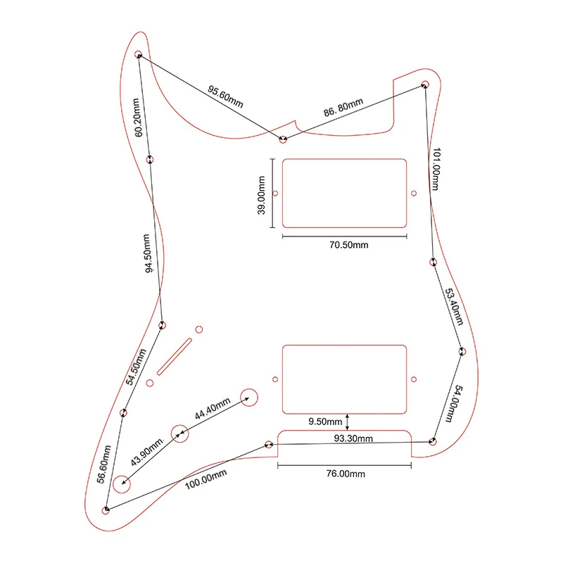 Pleroo аксессуары для гитары pickguards 11 отверстий для левшей США/Мексика стандарт ST HH гитара Stratocaster с PAF Humbucker