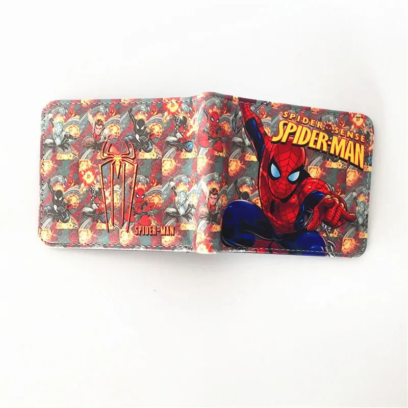 

New Arrive Marvel Super Hero Spider Man Short Wallet With Card Holder Men's Purse Cartoon Wallet Colourful W489