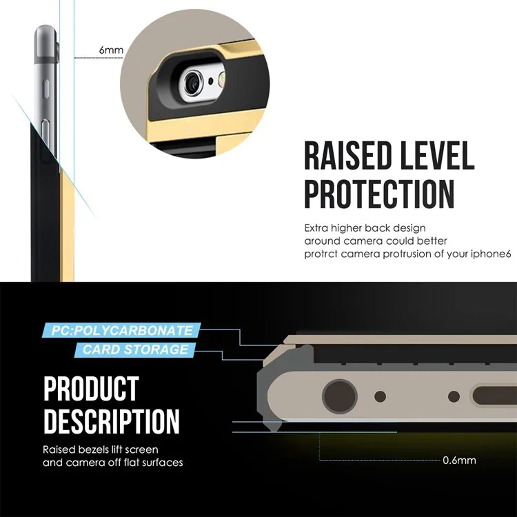 New Hybrid Tough Capa Case For iphone 5 5S SE 6 6S 7 8 Plus Slider Card Holder Wallet Armor Phone Back Cover for iphone X XS Max phone cases for iphone 8