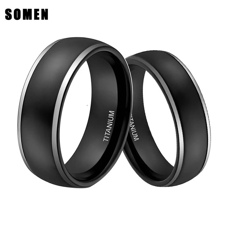 thumbnail: Wolfraamcarbide Ring Voor Hem & Haar - Zwart, Mat, 6mm Of 8mm Breed, Perfect Als Trouw- Of Belofte Ring