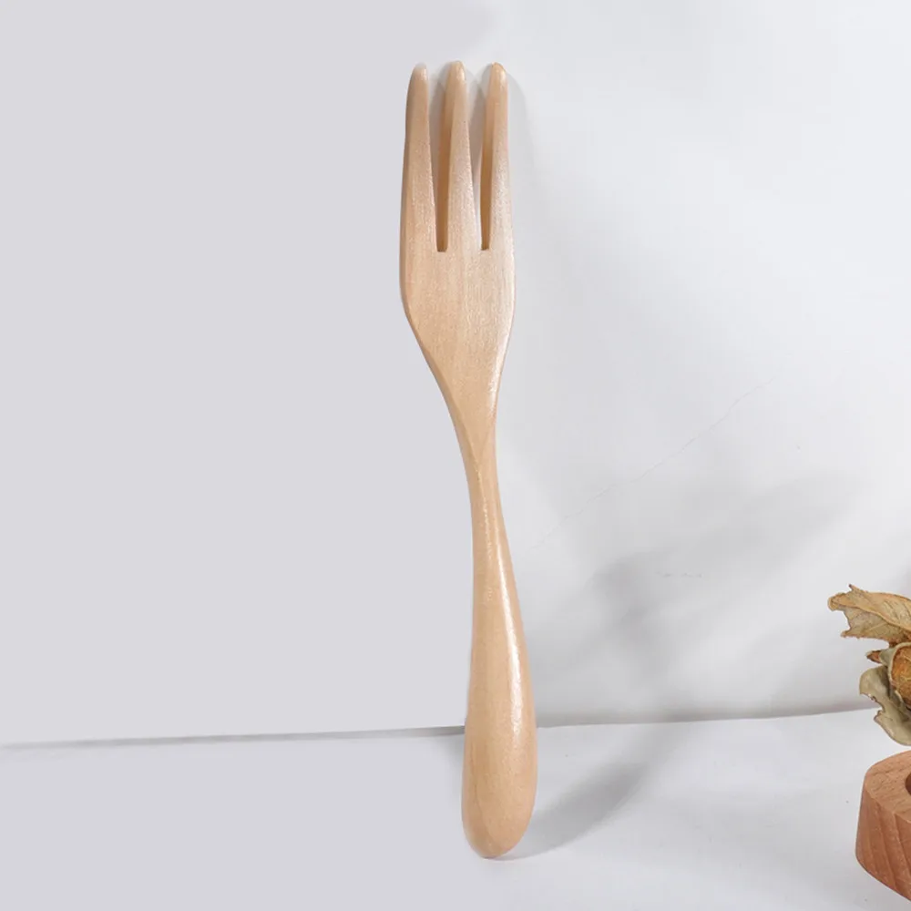 Натуральная деревянная Ложка Вилка бамбуковая кухня, кухонная утварь инструменты суп-Чайная ложка столовые приборы вилка кухонная посуда