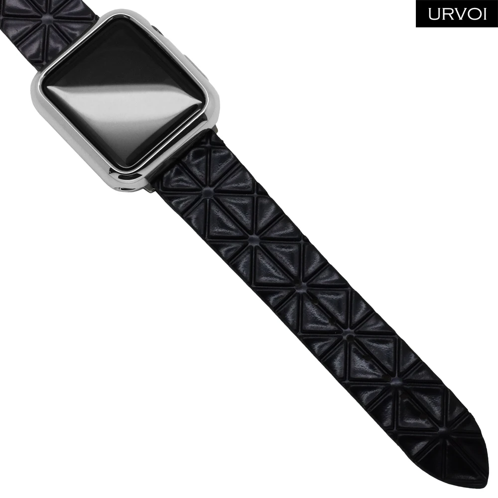 Ремешок URVOI для apple watch series 5 4 3 2 1 ремешок для iwatch pu кожаный ремень геометрический узор современный дизайн 38/40/42/44 мм