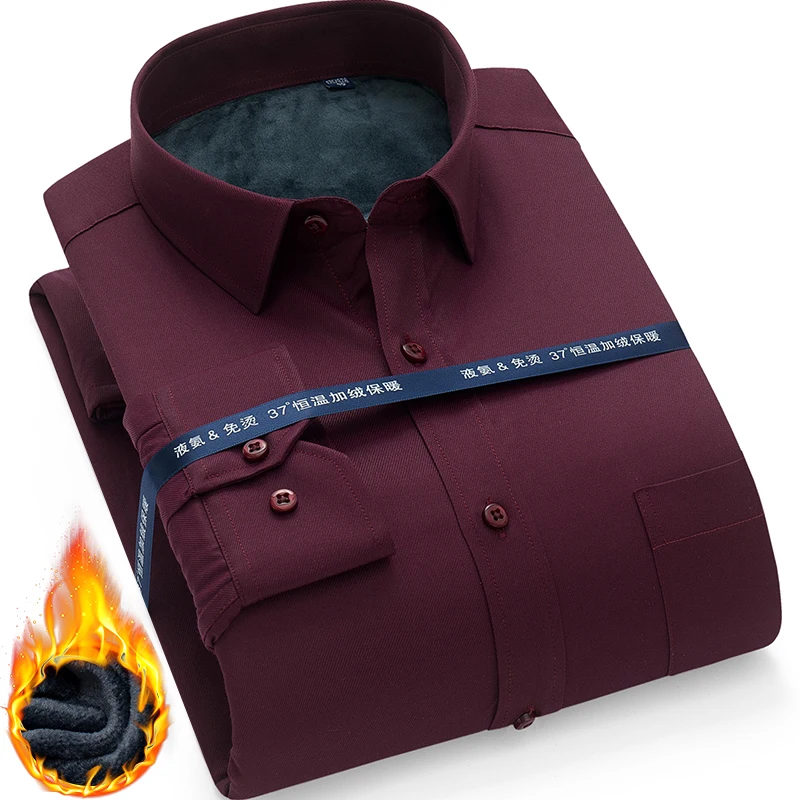 Зимнее теплое плотное платье shhirt модный бренд Camisa Masculina рубашка с длинным рукавом