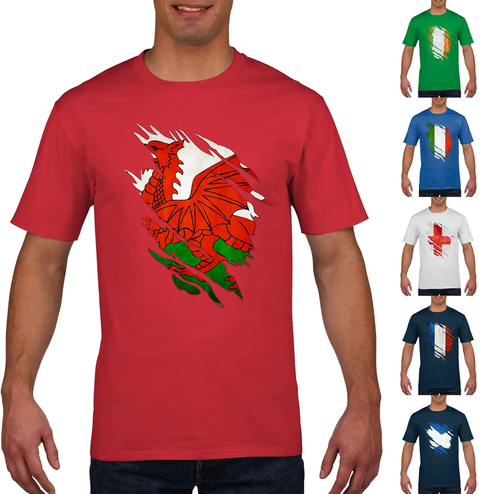 Rugby T Shirt Torn Chest Funny Wales England Ireland Scotland