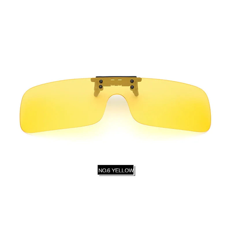 YOOSKE сиамские поляризованные солнцезащитные очки с клипсой для мужчин и женщин, для ночного видения, для вождения, флип-ап, очки для близорукости, зеркальные солнцезащитные очки - Цвет линз: YELLOW