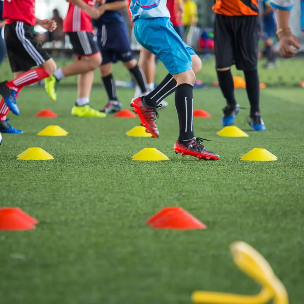 Disc Cones (Set of 50) Agility Soccer Cones with Carry Bag and Holder for Training, Football, Kids, Sports, Field Cone Markers Disc Cones (Set of 50) Agility Soccer Cones with Carry Bag and Holder for Training, Football, Kids, Sports, Field Cone Markers