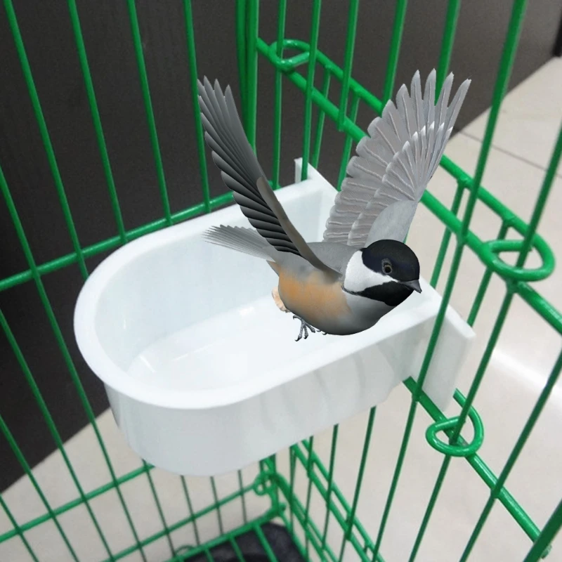 

Plastic Feeding Bowl Mini Parrot Bird Feeder Drinking Water Food Cage Supplies