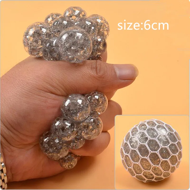 6cm Забавный мяч для снятия стресса Novetly Squeeze Ball для рук, упражнение на запястье, анти-стресс, слизи, мяч, игрушка, красочная Радуга, мягкие игрушки для животных - Цвет: 6cm