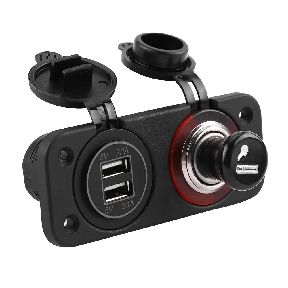 DC12/24 V пробки прикуривателя разъём адаптера питания 4.2A Dual USB Зарядное устройство для автомобиля на колесах лодка яхта автобус араба Аксесуар авто аксессуары, Новинка
