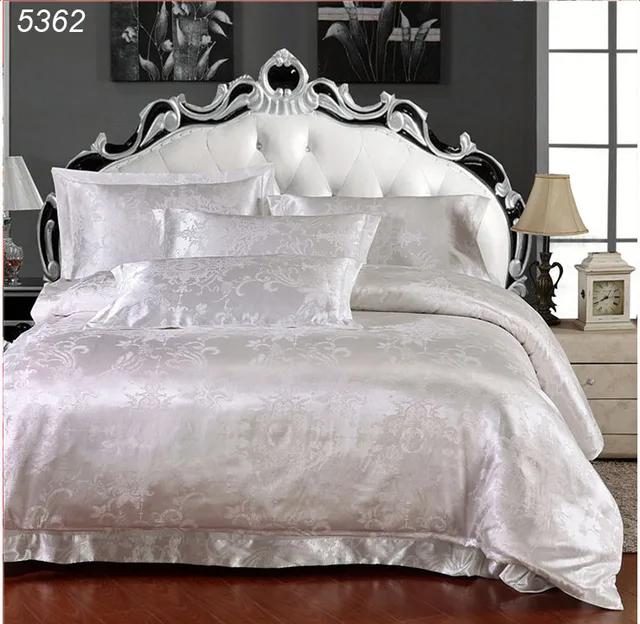 Silk purple bedding set patchwork quilt cover king duvet cover 4pcs bed