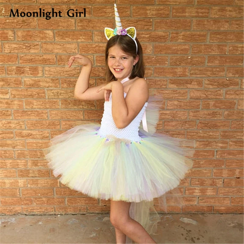 Платье с единорогом; платье-пачка для девочек; костюм единорога на Хэллоуин для детей; праздничные платья с единорогом на день рождения; рождественское платье для девочек; BG033