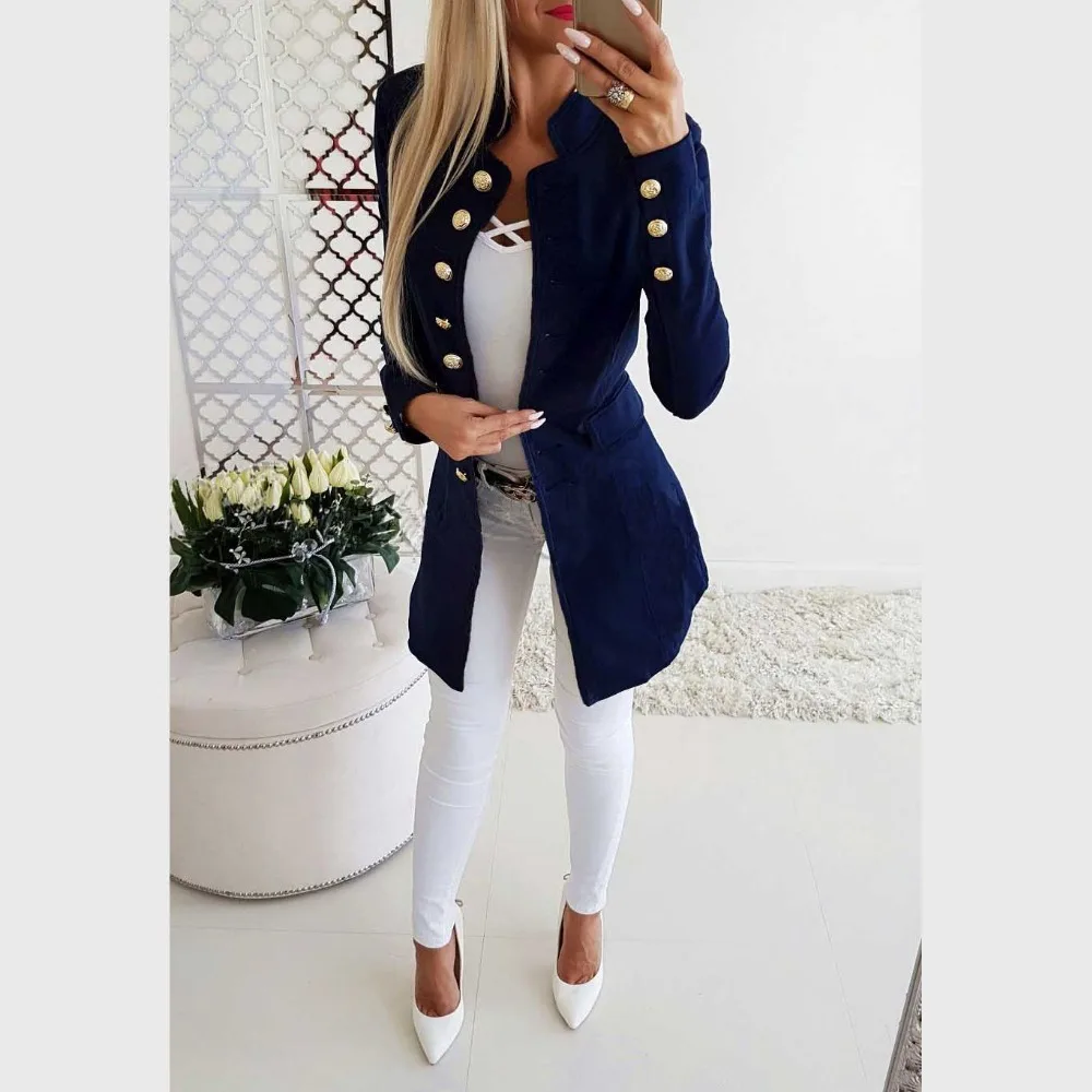 MODISON Блейзер Для женщин Офисные женские туфли Slim Fit Длинные блейзер Feminino