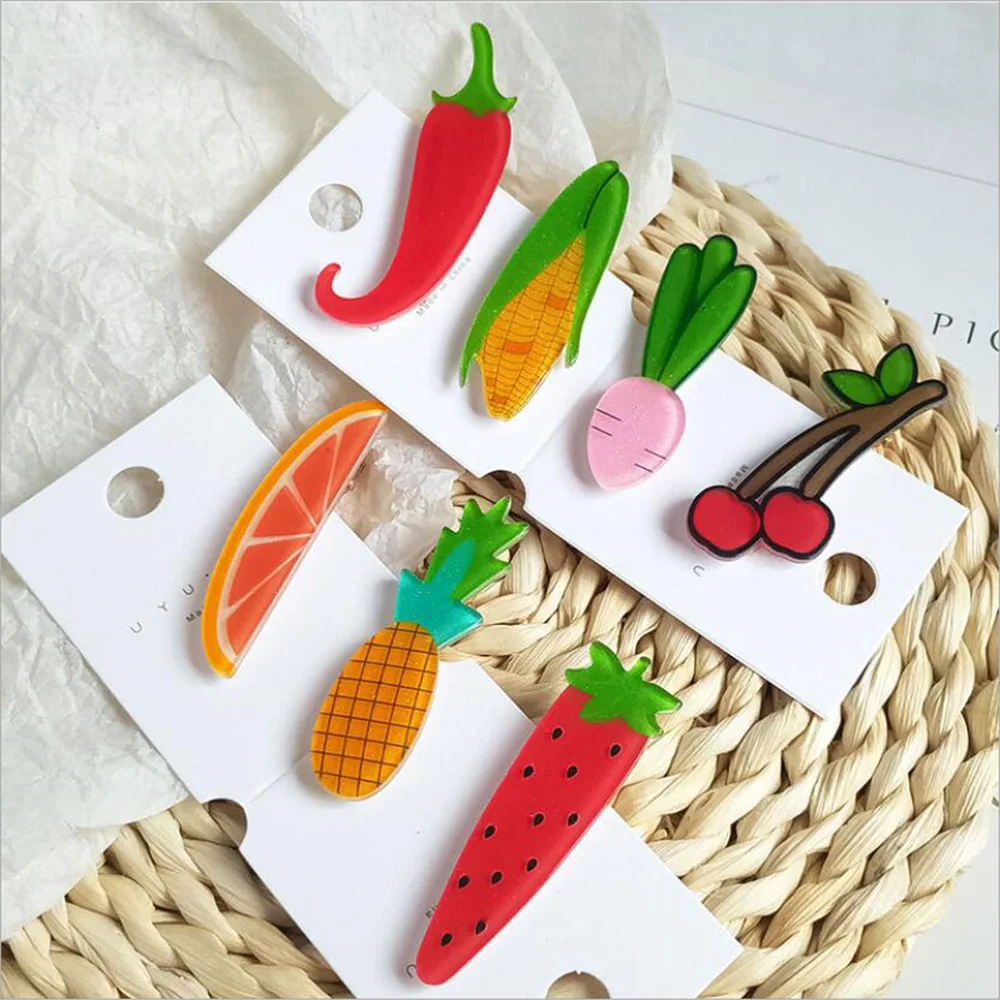 2019 New Summer Coloured clips Fruits hair cilps Grapefruit Corn