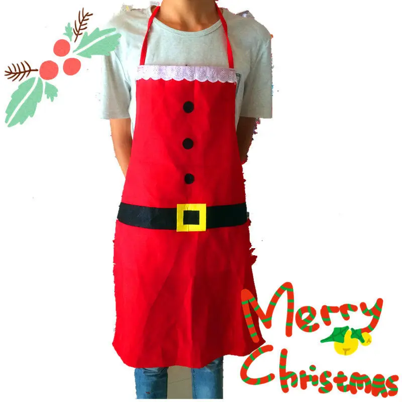 Hot Fancy Christmas Xmas Kids Santa Red Aprons Home Kitchen