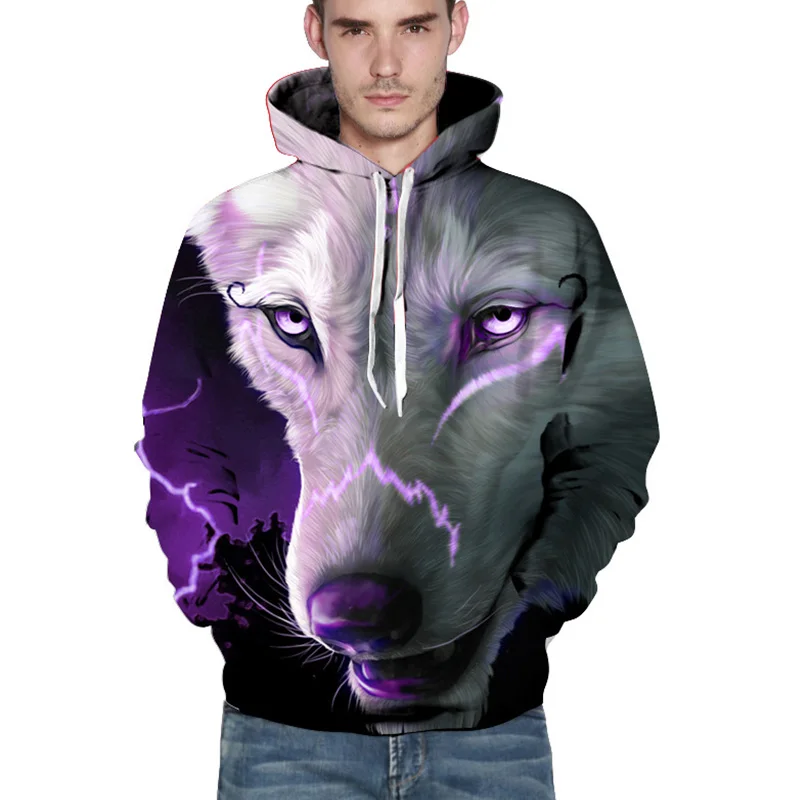 Wolf 3D Digital Printed Skateboard Hoodies Men Women Parkour Hooded Pullovers Running Sweatshirts Couples Gym Sportswear Clothes - Цвет: QL-583