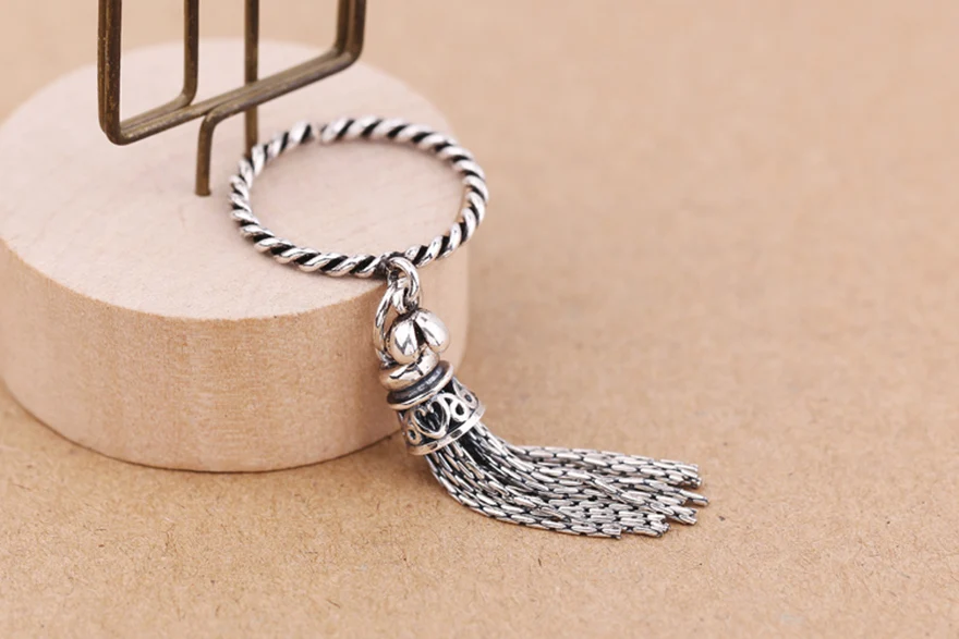 Кольца из стерлингового серебра 925 набор для женщин ringen dames винтажный, с серебряным покрытием женское кольцо серебро 925 jewellery кисточкой кольцо anelli donna большой