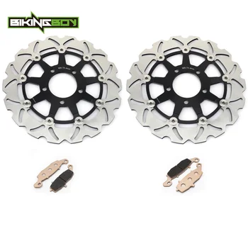 

BIKINGBOY Front Brake Discs Disks Rotors Pads For Suzuki GSF 650 Bandit / S 2005 2006 SV 650 03-10 SV 650 S 03-15 GSX 600 750 F
