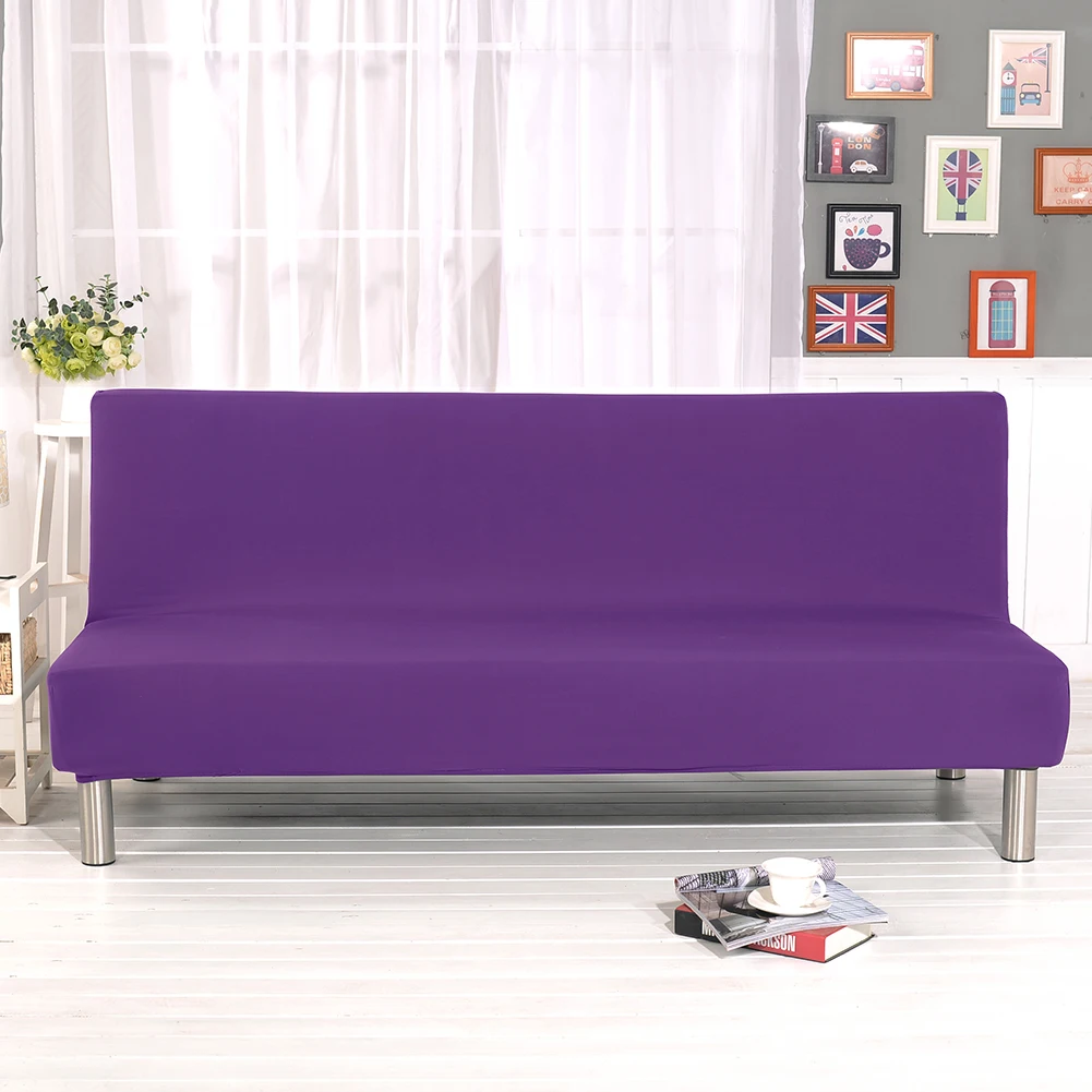 Чехол для дивана эластичный сплошной цвет все включено складной стрейч мягкий диван протектор чехол без подлокотников# DO