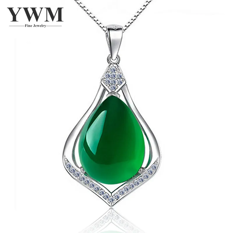 YWM Драгоценности 100% 925 пробы серебристый Jade Pendant Цепочки и ожерелья Мода с Чиан для