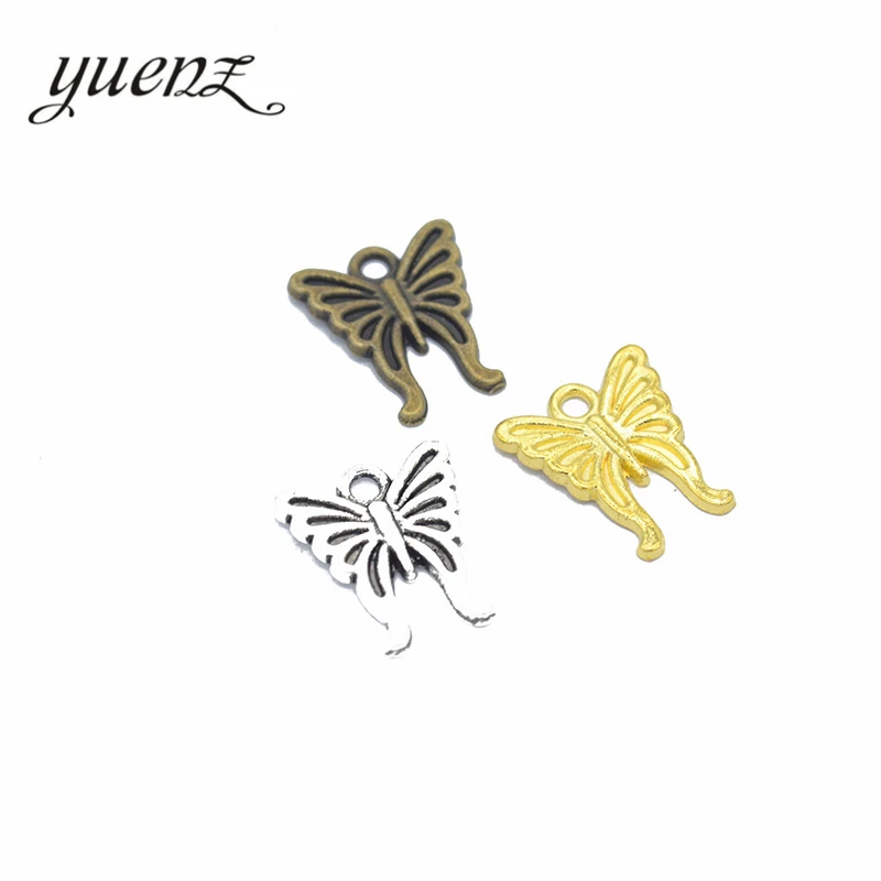 

YuenZ 20pcs Antique Silver color Butterfly Charms Metal Pendant Jewelry Making Necklace Earring Accessories 17*14mm D218