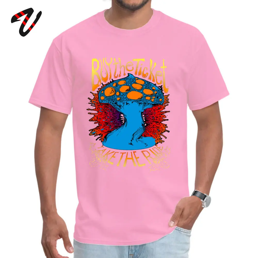  Casual Tops Shirts Cheap Short Sleeve Men's T-Shirt TpicOriginaltitle Funny Summer T Shirt Crew Neck Wholesale Buy the ticket take the ride Hunter S. Thompson quote original drawing13570 pink