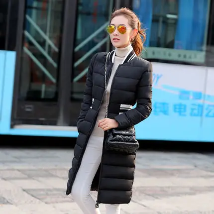

M/Xl Women'S Casual Long Winter Cotton Padded Coat Female Slim Solid Color Baseball Warm Parkas Down Coat Parka 4 Colors J314