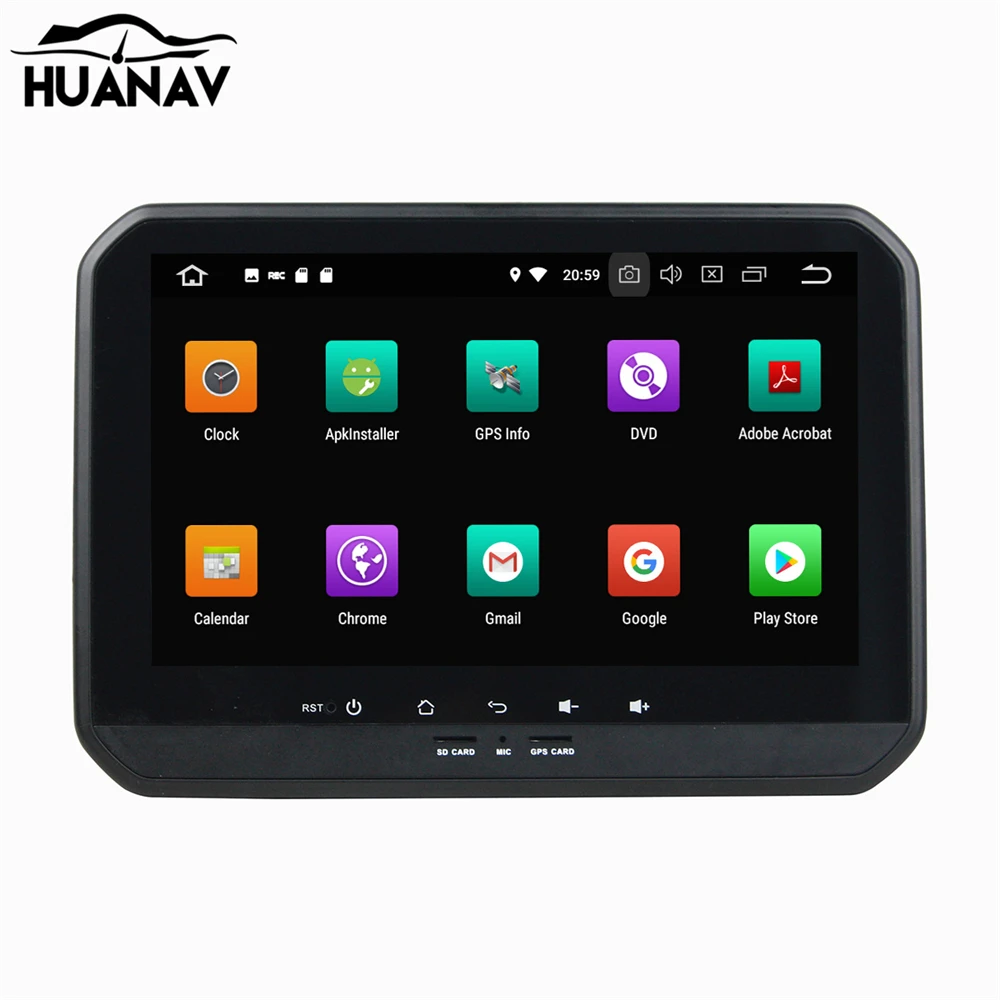 Cheap HUANVA Android 8.0 32G Car CD DVD Player GPS navigation For Suzuki IGNIS 2017 multimedia player tape recorder 8-Core navi Audio 4