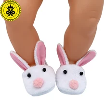 Baby Doll Shoes Cute Rabbit Bear Sshoes Fit 43cm Zapf Baby Doll Accessories Girl Gift xie575