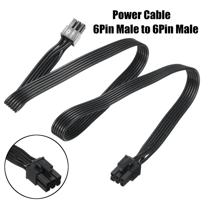60cm Video Card GPU Power Extension Cable Cord 18AWG 6Pin Male to 6Pin