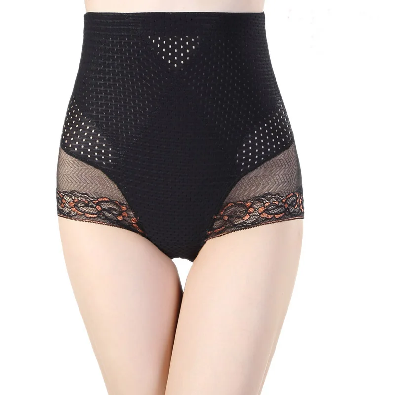  2014 Women Middle Waist Pointelle luxury lace breathable Tummy Control Body Shaper ZS2101 lady Briefs Slimming Pants Knickers 