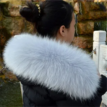 

Free Shipping /Real Handmade Raccoon Women Fur Collar Scarf 70/75/80cm Genuine Big Size Winter Warmer Scarves Fur Collar