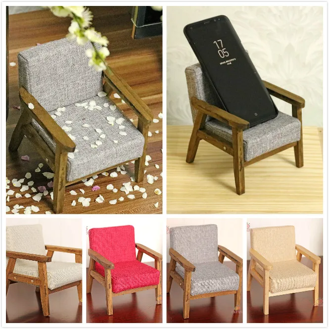 

G08-X137 children baby gift Toy 1:6 Dollhouse mini Furniture Miniature rement Solid wood backrest sofa 1pcs