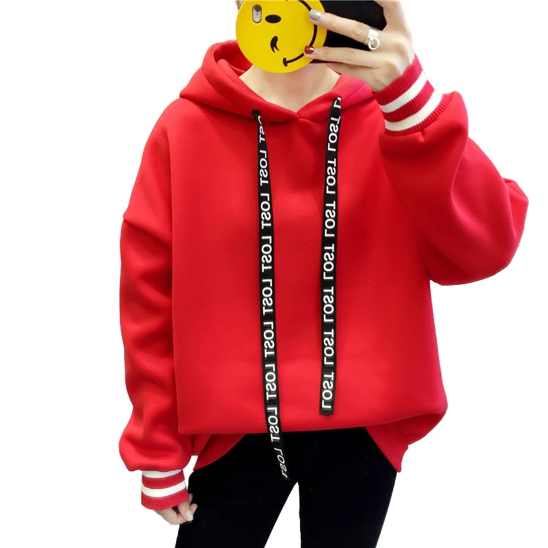 

Sweatshirts Women 2019 Autumn Winter Hoodies Students Casual Tops Long sleeve Hooded Plus size Loose Female Pullover Sweatshirts