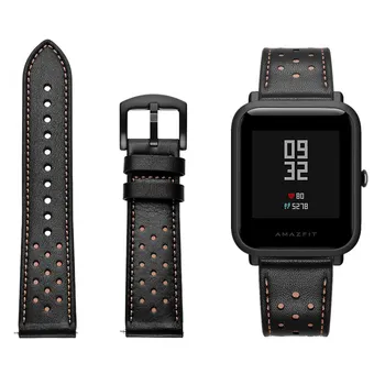 

ASHEI 20mm Leather Watch Strap For Xiaomi Huami Amazfit Bip Watch Band For Samsung Gear S2 Classic Galaxy Watch Active 42mm
