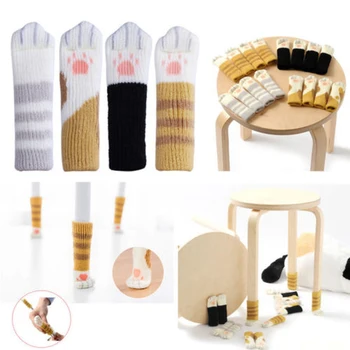 

Cat Chair Wool Floor Leg Table Protector Socks Cover Pads Furniture Knitting Paw