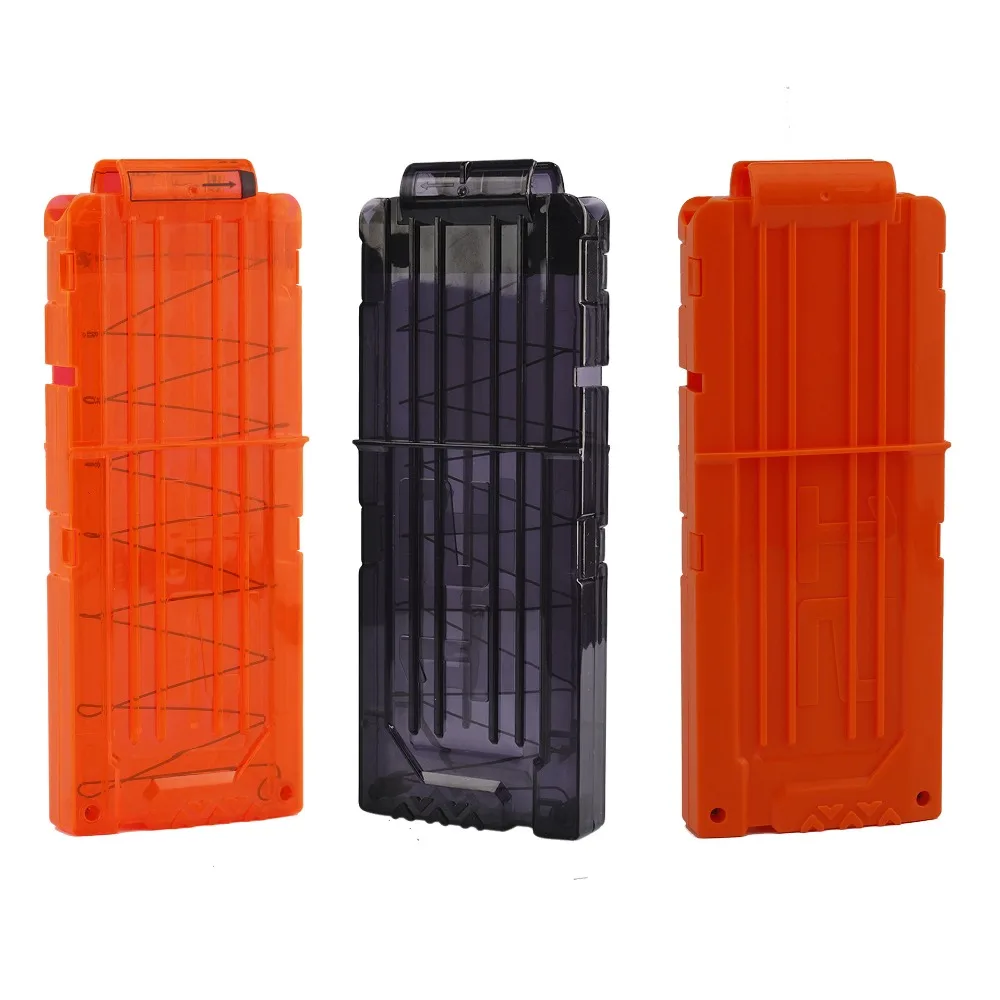 

reload clip magazine game of darts soft bullet toy gun plastic magazines replacement clip orange for a strike nerf bars