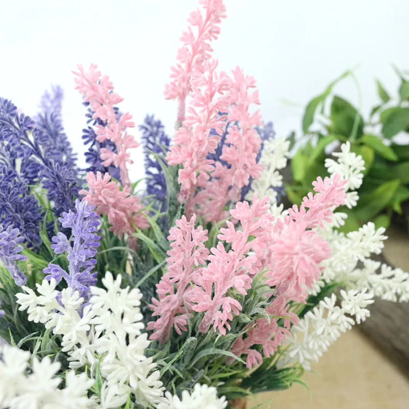 Flone Romantic Provence Lavender Flower Artificial Plastic Flowers Simulation Aquatic Plants Wedding Home Party Decor Floral (5)