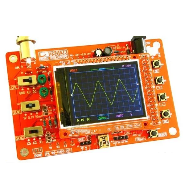 

DSO138 2.4" TFT Digital Oscilloscope Kit DIY parts ( 1Msps ) with probe + case
