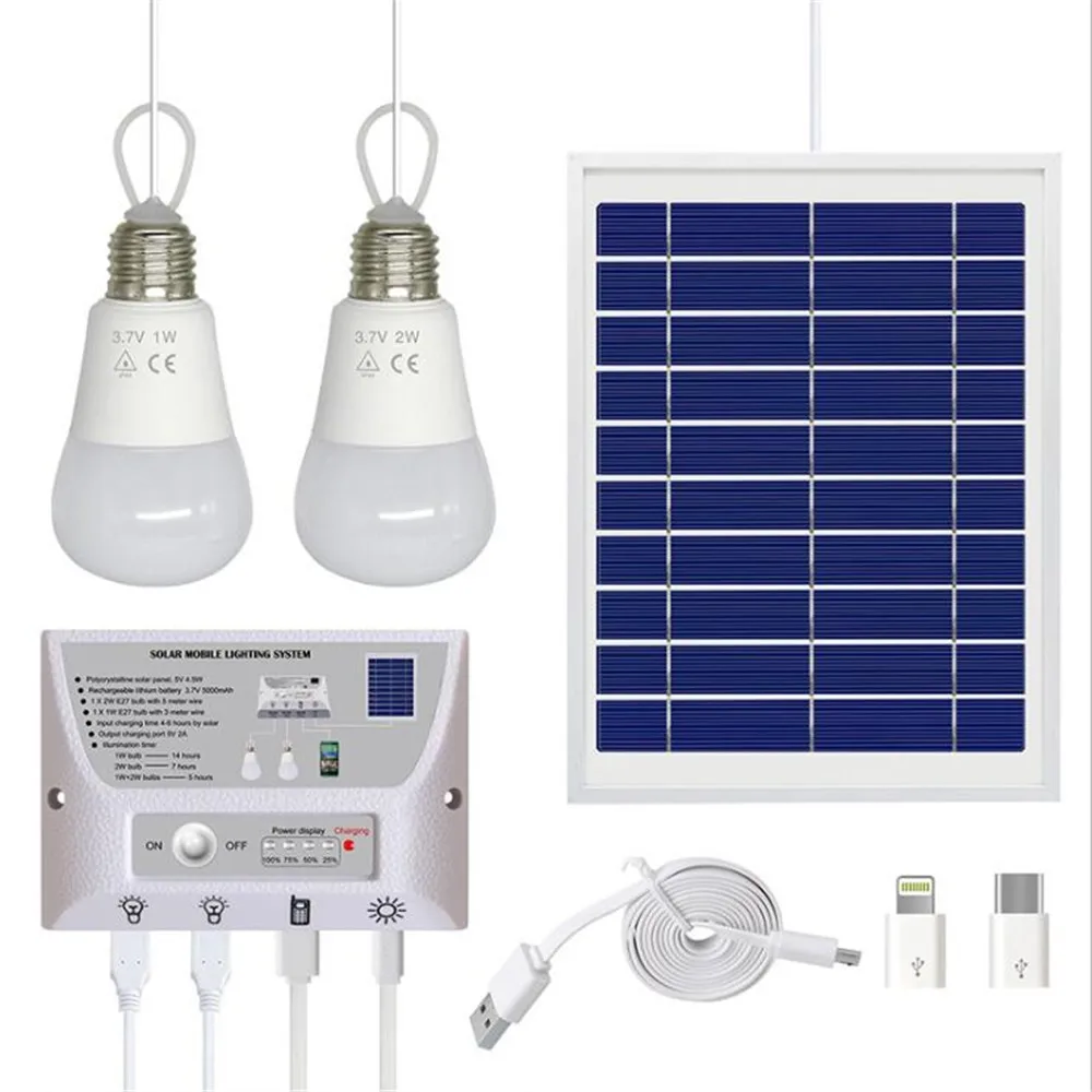 Sistema de Iluminação Acampamento ao ar Tenda de Carregamento de Emergência Multi-função Solar Móvel Portátil Luzes Kit Jardim Livre Pelo Telefone 5 Multi função solar sistema de iluminação móvel