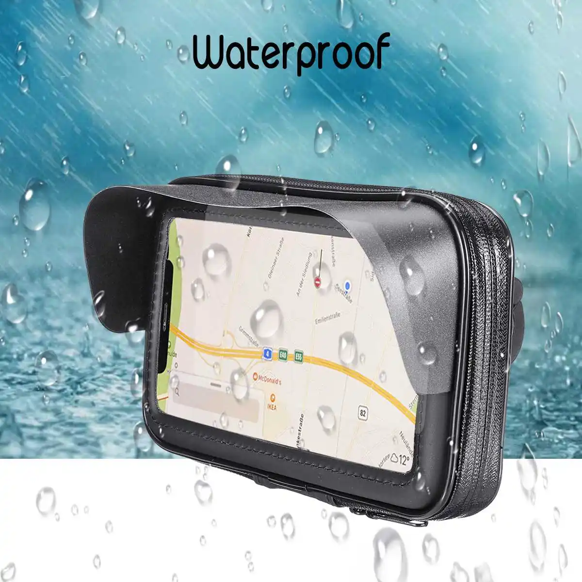 63 zoll Wasserdichte Fahrrad Handy Halter Stehen Motorrad Lenker Rück Montieren Tasche Fall Für iph