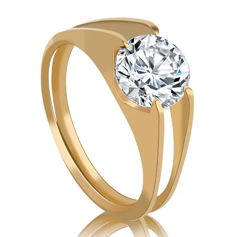 Новое Золотое серебряное кольцо из нержавеющей стали для женщин, кольцо для свадьбы, циркониевое кольцо CZ для женщин, ювелирные изделия для помолвки - Цвет основного камня: H5083GL