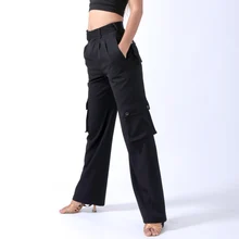 Fantasia, pantalón de baile latino para hombre/mujer, pantalón estándar con flecos negros, pantalón de Jazz profesional Chacha Vintage para hombres y mujeres, N7039