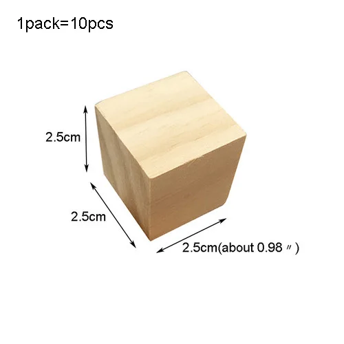 Твердый деревянный куб многоразовый Деревянный Квадратный Блок Ранние развивающие игрушки сборочный Блок Детские игрушки офисные Обучающие товары - Цвет: 2.5cm