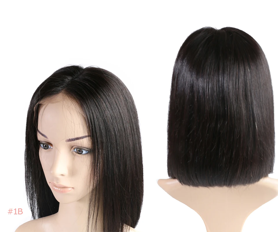 Ali Fumiqueen Brazilian Remy Hair Part Lace Wigs 130% Density Middle Part #1B/#613 Lace Front Wig Human Hair Short Bob Wig Ali Fumiqueen Brazilian Remy Hair Part Lace Wigs 130% Density Middle Part #1B/#613 Lace Front Wig Human Hair Short Bob Wig